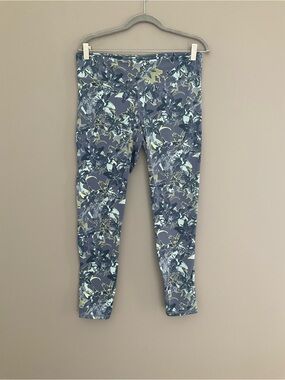 Floral Blue and Green Athletic Leggings